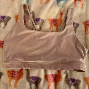 Athleta Exhale Bra in Powervita - Light Pink Large D-DD